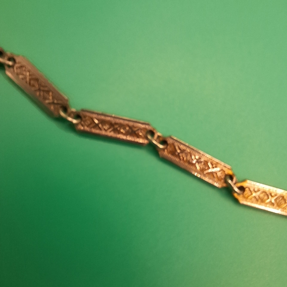 WHITING & DAVIS STATEMENT SILVER TONE FAUX TURQUOISE NECKLACE - Picture 4 of 11